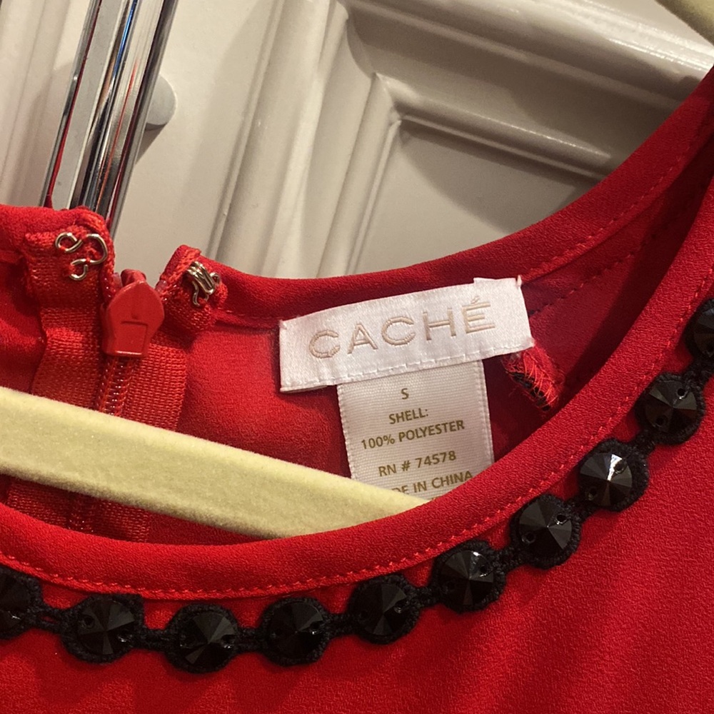 Red Beaded Top - Picture 3 of 3